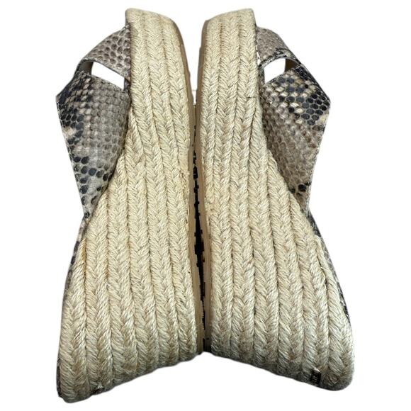 JIMMY CHOO Dovina Snake Embossed Espadrille Platform Wedge Women's Size 40 - Picture 11 of 16
